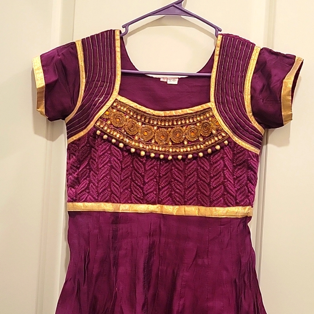 💜 "Exquisite Wine/Plum 3 PC Anarkali Heavy Embellished Yoke
